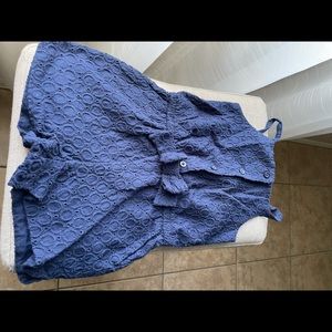 Navy Blue Gap Romper with Embroidery